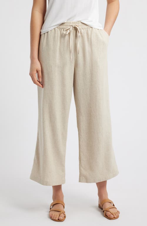 CASLONR CASLON(R) DRAWSTRING WIDE LEG LINEN BLEND PANTS