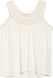 Lucky Brand Crochet Trim Swing Tank