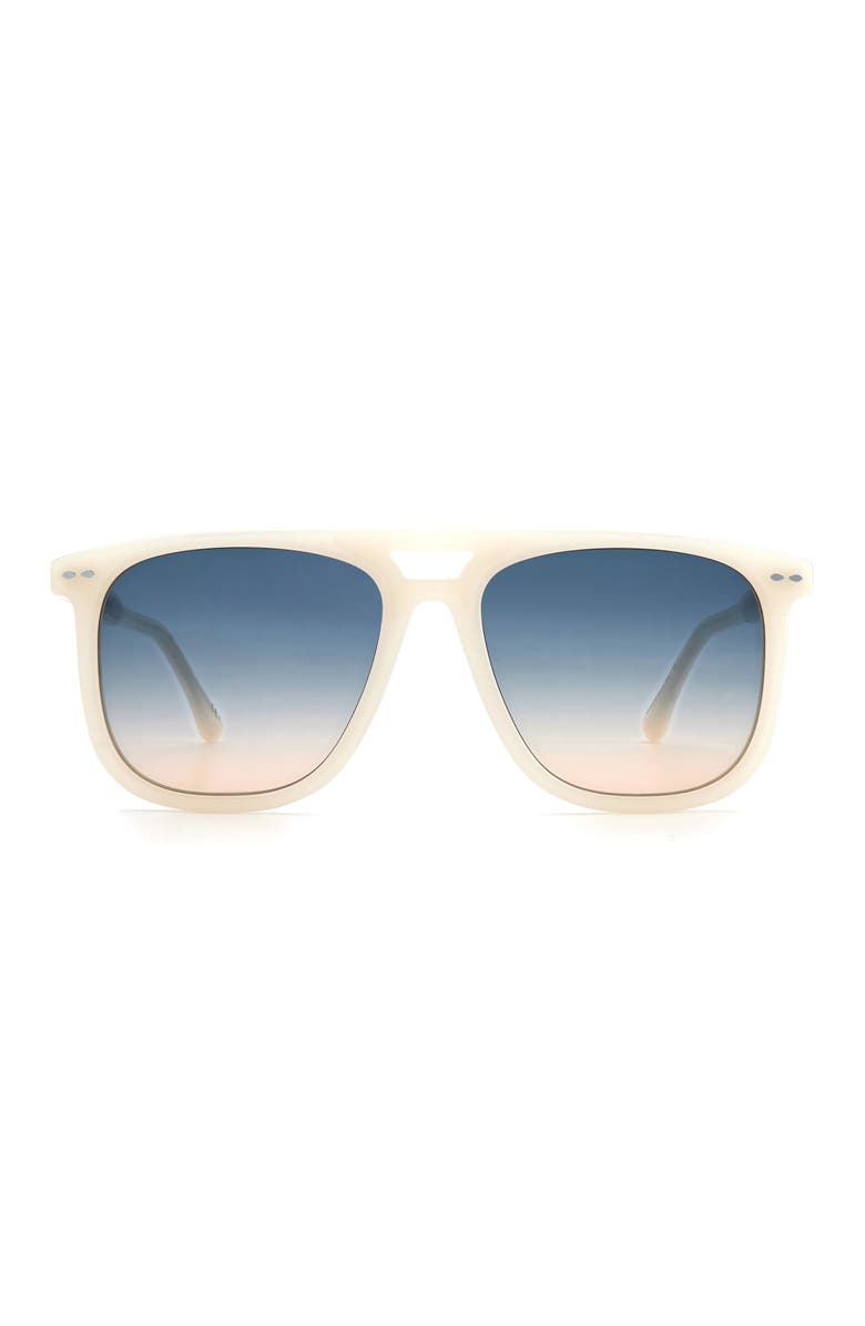 Isabel Marant 56mm Navigator Sunglasses, Main, color, Ivory