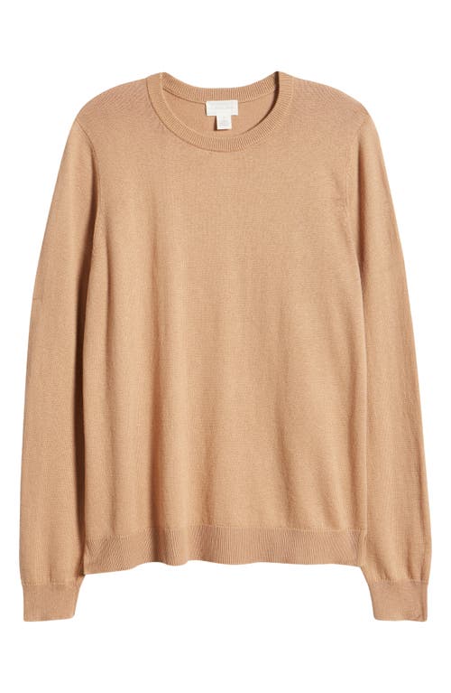 Shop Caslon ® Cotton & Cashmere Crewneck Sweater In Camel