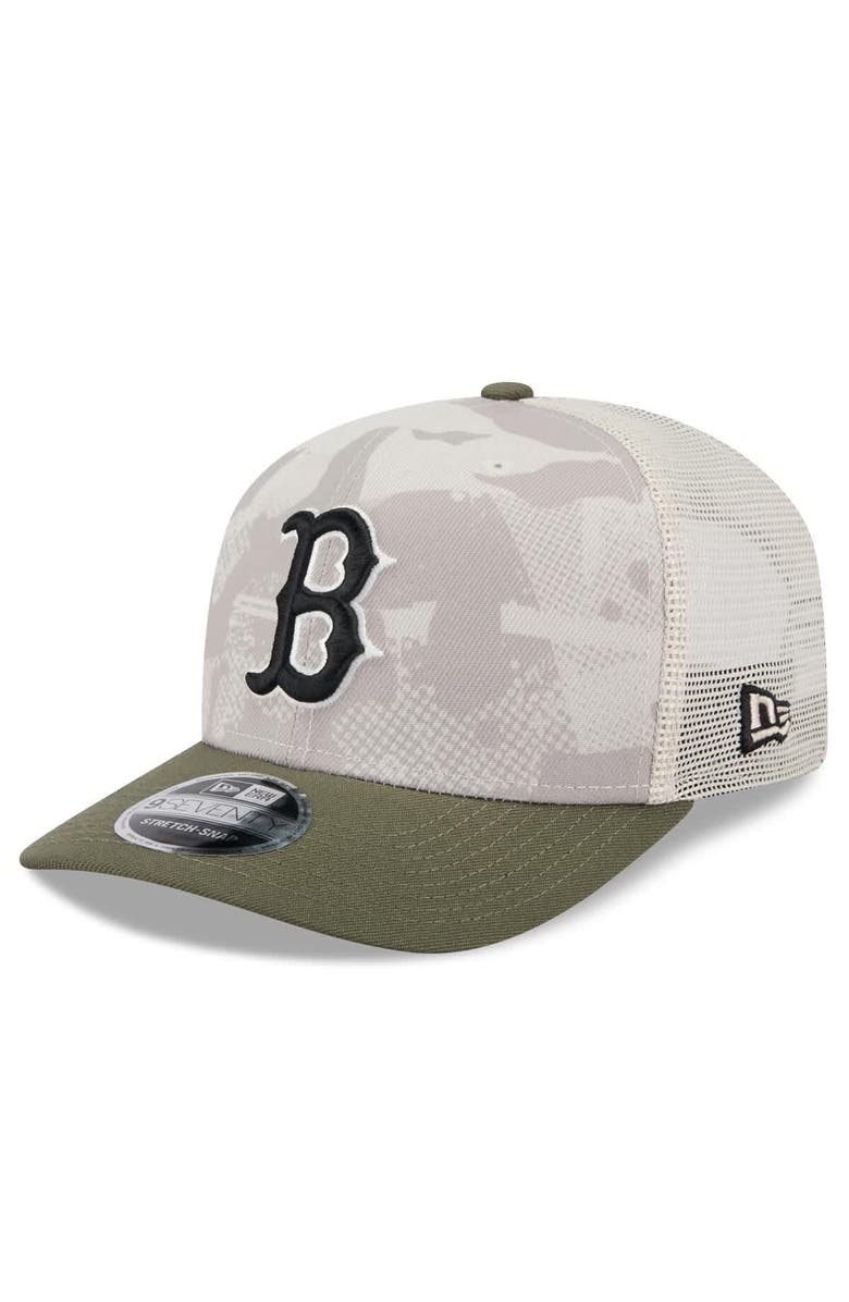 New Era Men's New Era Light Beige/Olive Boston Red Sox 2025 Armed Forces Day 9SEVENTY Stretch-Snap Hat, Alternate, color, Light Beige