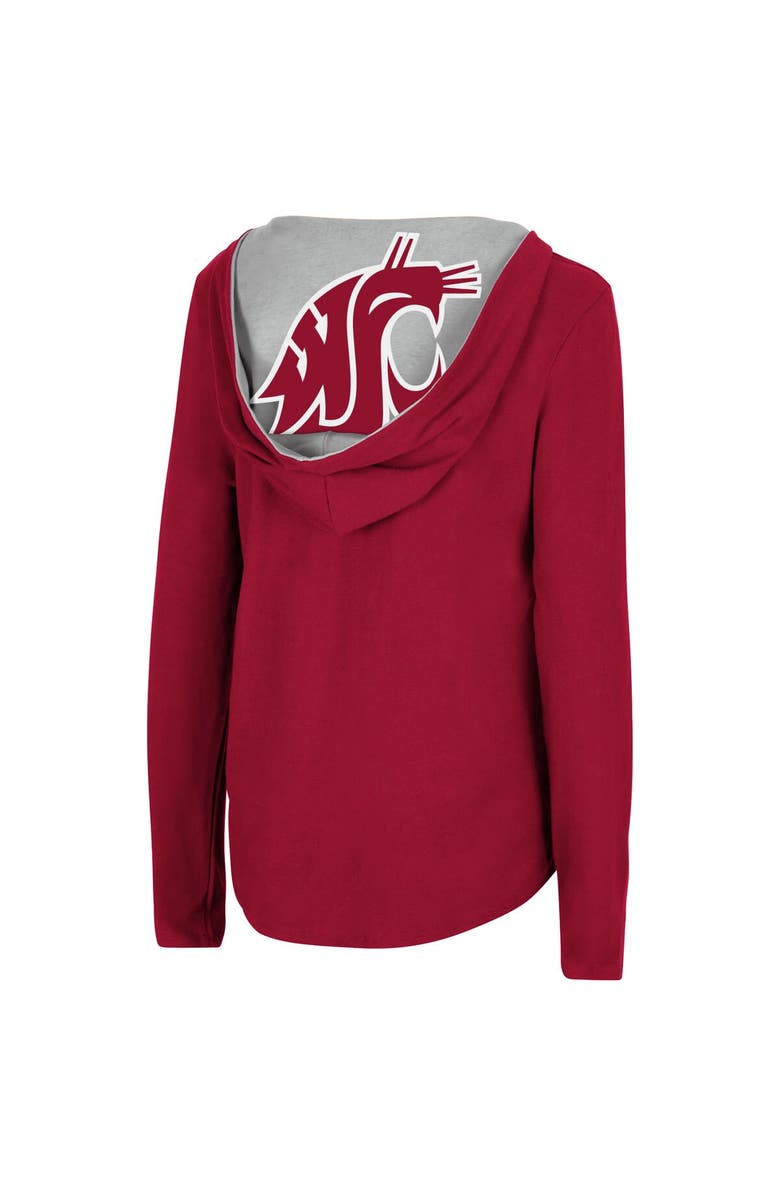 COLOSSEUM Women's Colosseum Crimson Washington State Cougars Catalina Hoodie Long Sleeve T-Shirt, Alternate, color, Crimson