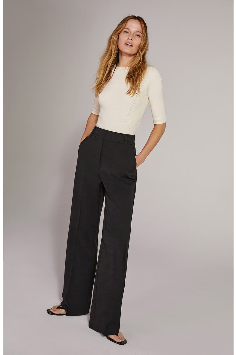 The Fiona High Waist Wide Leg Pants, Alternate, color, BLACK