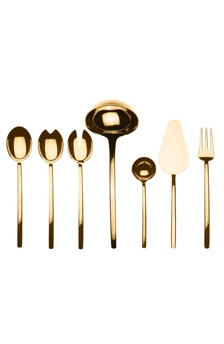 Mepra Due Serving Set - 7 Pieces, Main, color, Gold