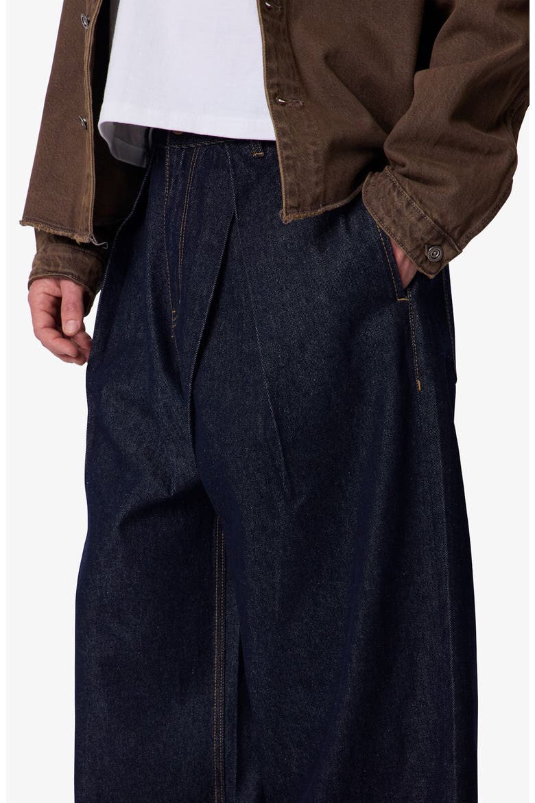 Pleated Baggy Wide Leg Jeans, Alternate, color, RINSED INDIGO