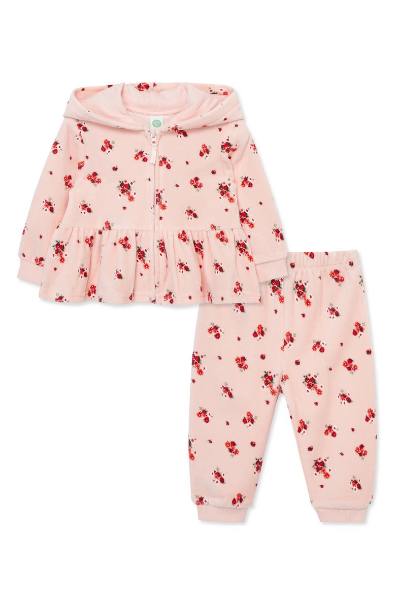 Little Me Rose Fleece Hoodie & Joggers Set, Main, color,