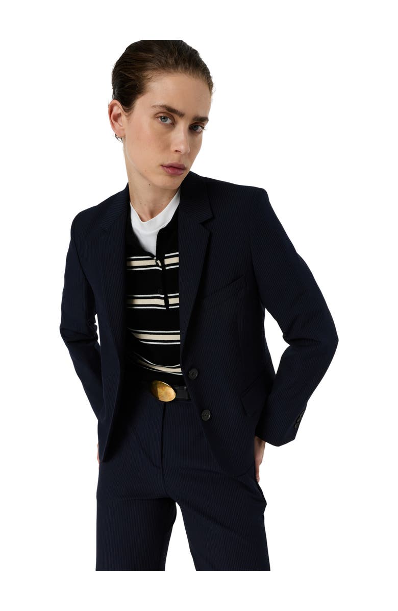 GERARD DAREL Tayana Single Breasted Tailored Blazer, Main, color, Navy Blue