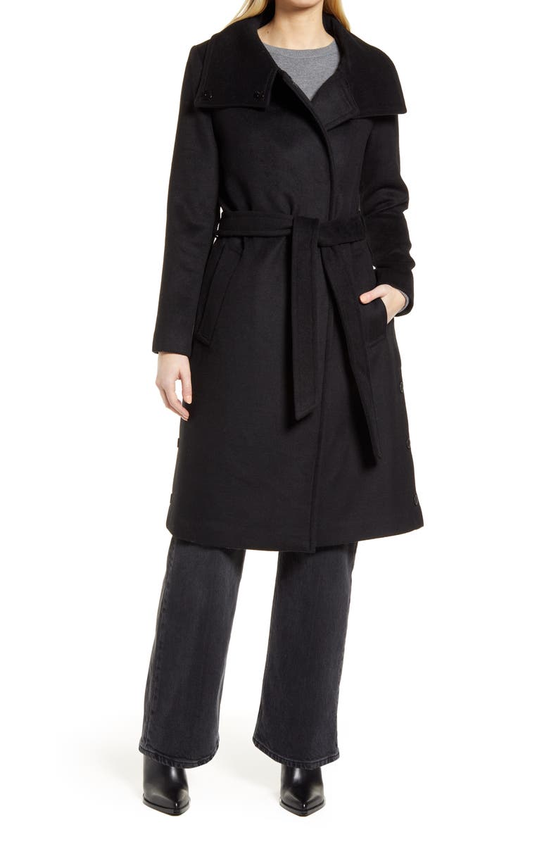 Kenneth Cole New York Belted Wool Blend Coat, Main, color,