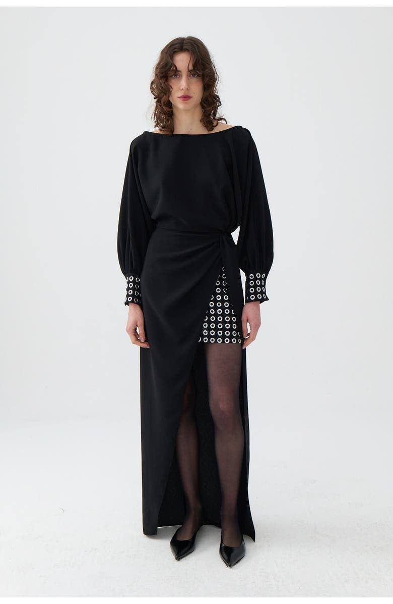 Nocturne Knot Front Long Dress, Main, color,