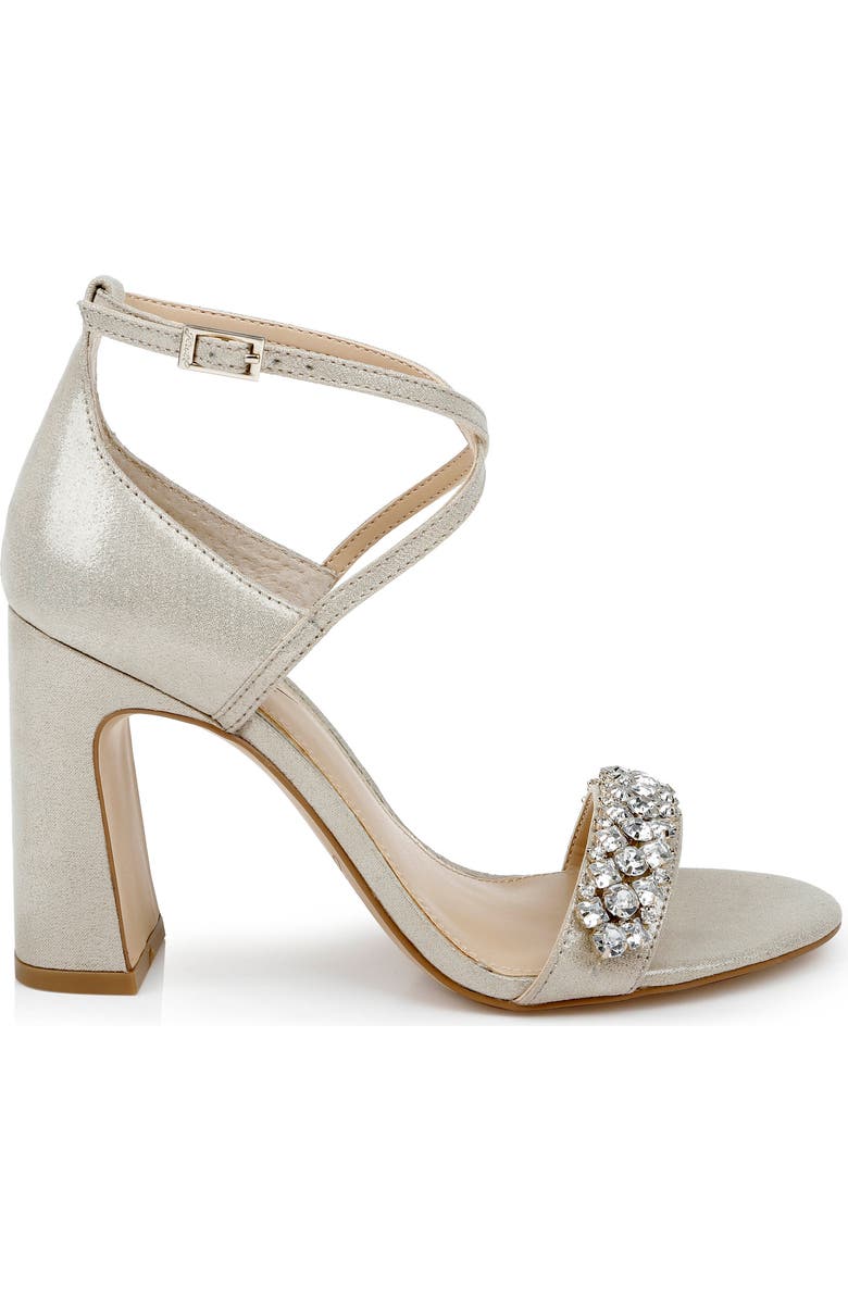 Jewel Badgley Mischka Penny Ankle Strap Sandal, Alternate, color, Light Gold