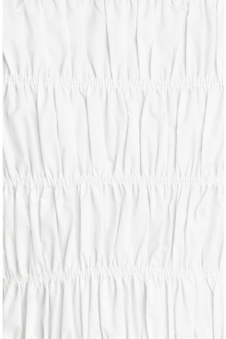 The Brena Shirred Cotton Poplin Crop Top, Alternate, color, WHITE