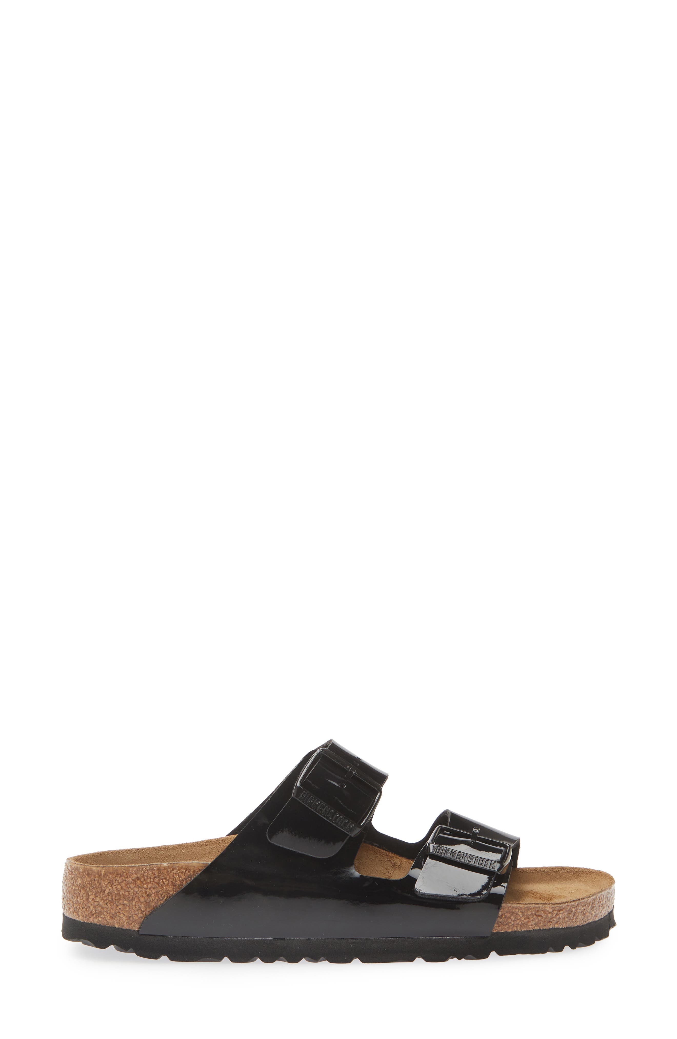 Birkenstock Arizona Patent Sandal, Alternate, color, Black