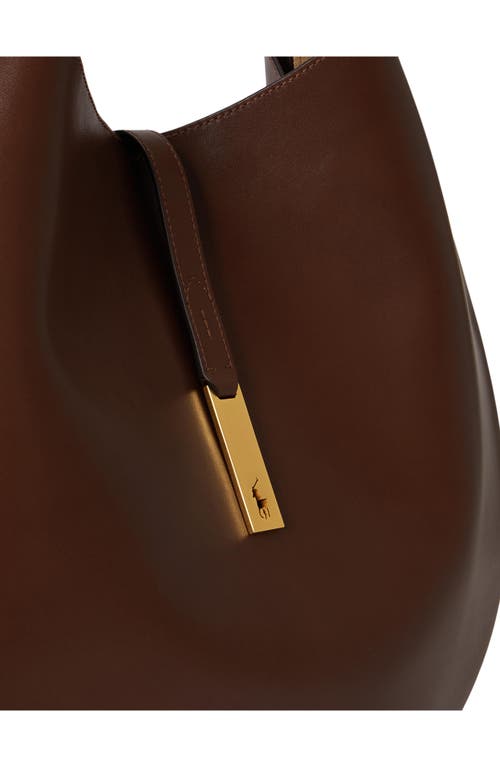 Polo Ralph Lauren Sport Calf Leather Shoulder Bag In Brown