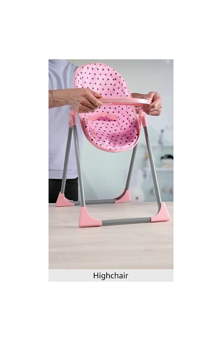 Lissi 6 In 1 Convertible Highchair Play Set, Pink & Grey Polka Dot, Fits Up To 18 Inches, Alternate, color, Multicolored