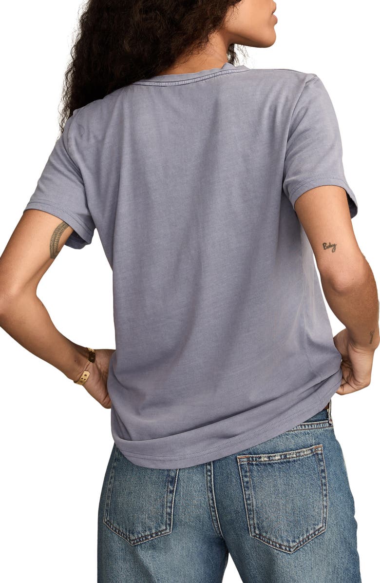 Lucky Brand Guitar Hamsa Embellished Cotton Graphic T-Shirt, Alternate, color, Blue Granite