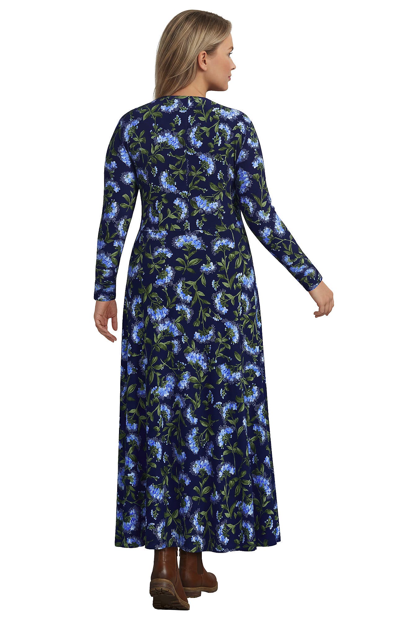 Lands' End Plus Size Silky Knit Ruched Maxi Dress (Women) | Nordstrom