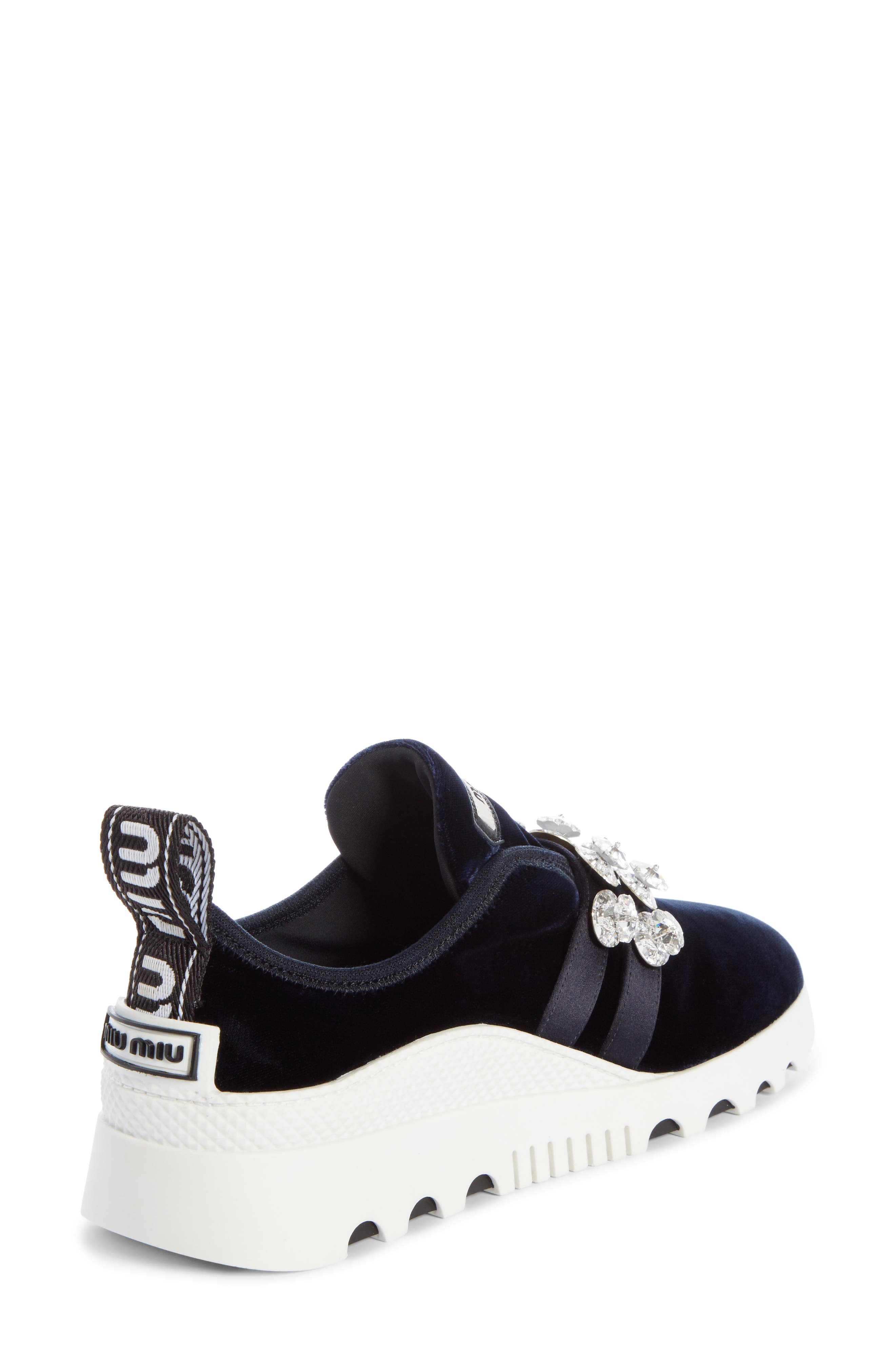 Miu Miu Jewel Strap Slip-On Sneaker, Alternate, color, 