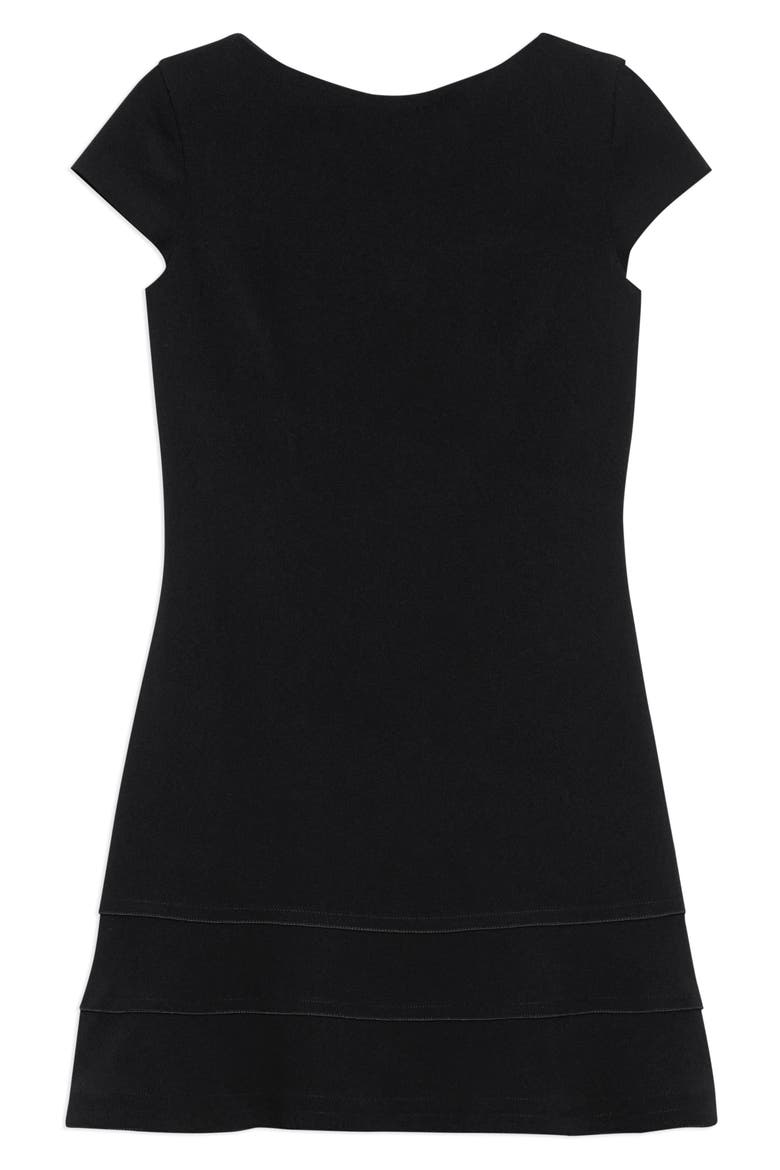 Bateau Neck Tiered Minidress, Alternate, color, BLACK