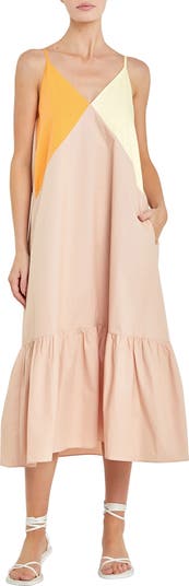 knee length dresses for ladies Color Block Maxi Dress – English Factory main image 0