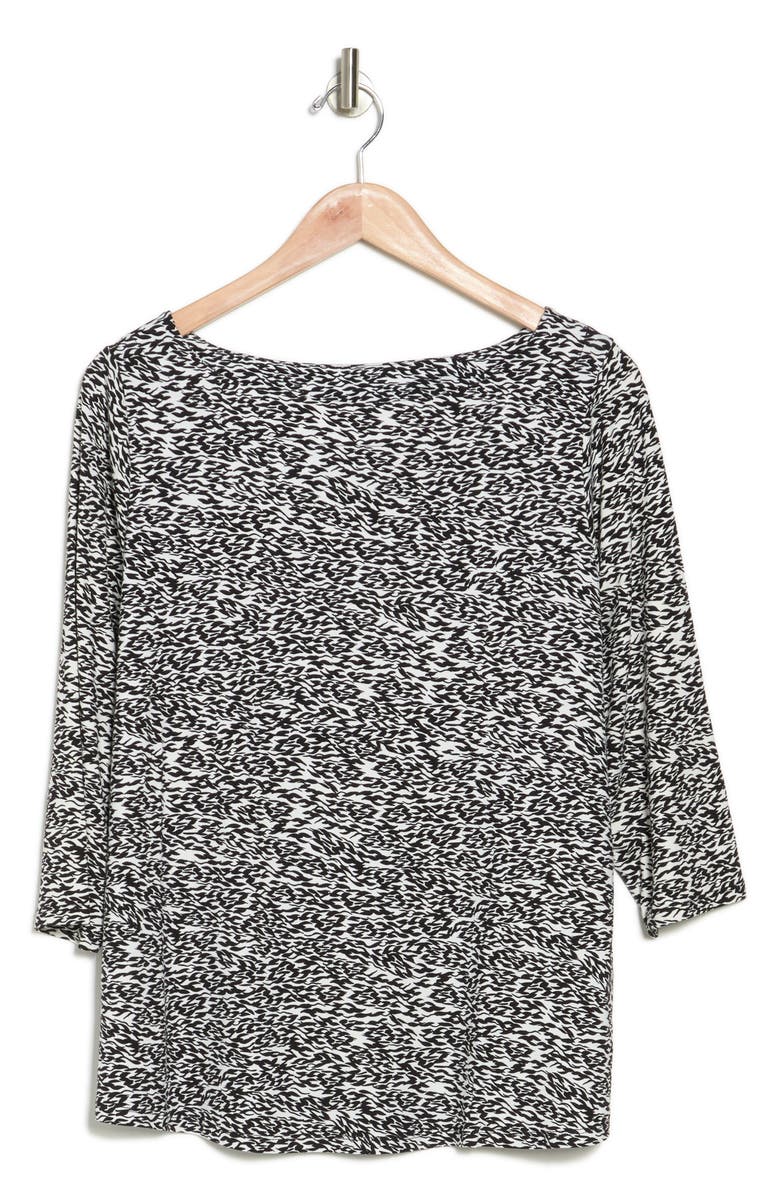 T Tahari Boatneck Long Sleeve Top, Alternate, color,