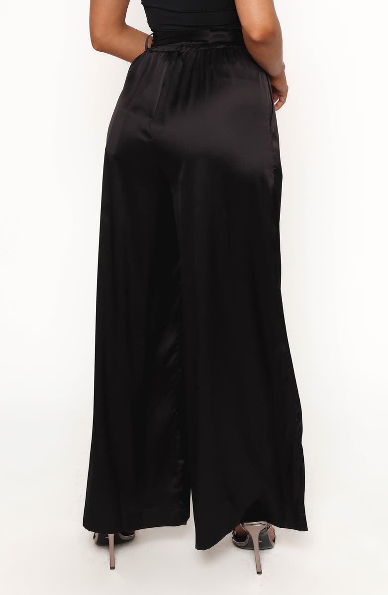 Petal & Pup Alie Satin Wide Leg Pants, Alternate, color, Black
