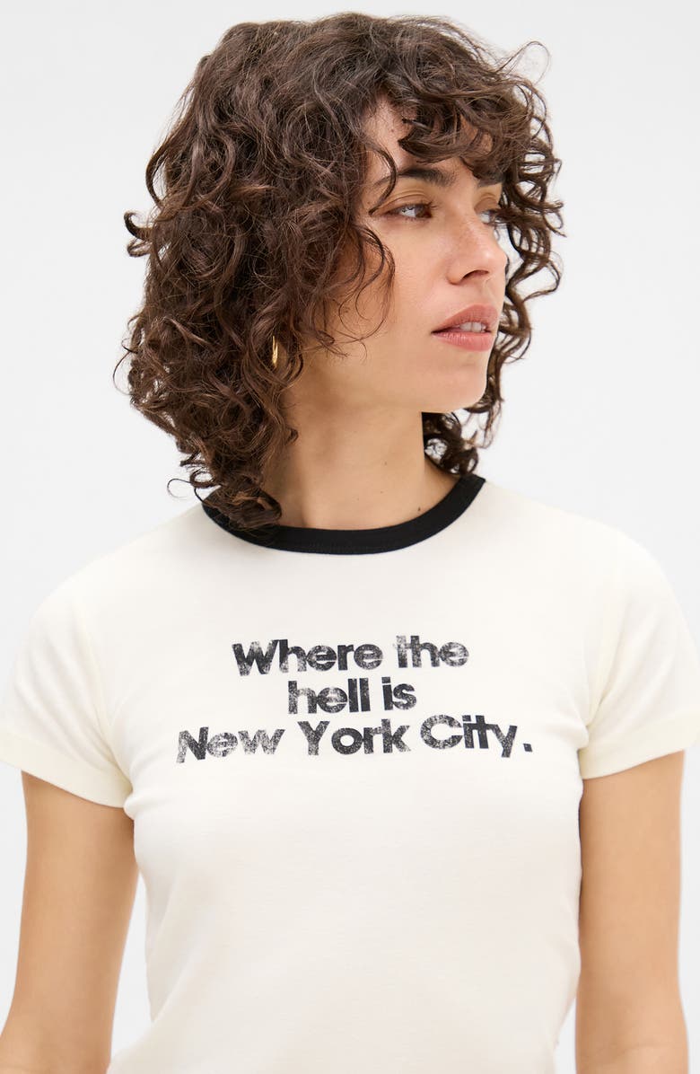 BDG Urban Outfitters Where is NYC Baby Tee, Alternate, color, Cream