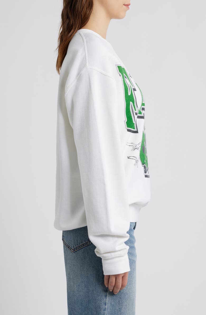 Junk Food NFL Eagles Conversion Graphic Sweatshirt, Alternate, color, White