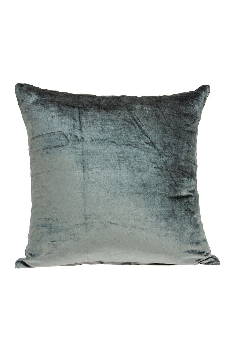 Garnet Transitional Solid Pillow - 22" x 22" - Charcoal, Alternate, color, CHARCOAL