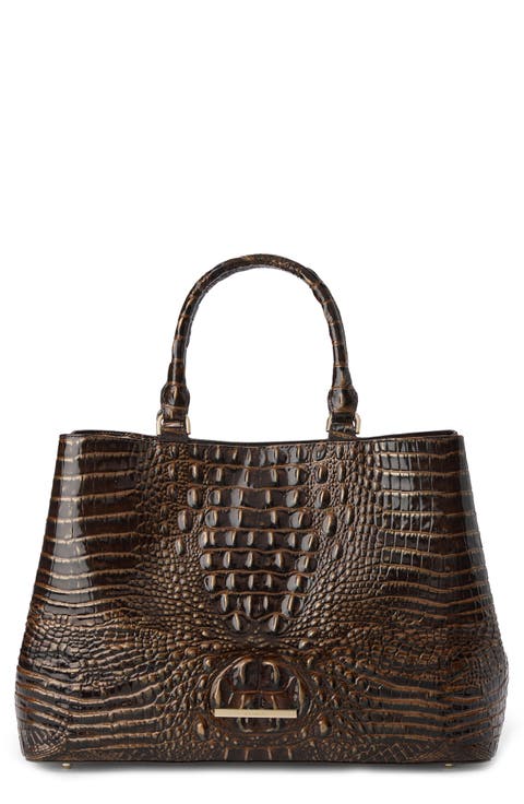 Denise Croc Embossed Leather Tote