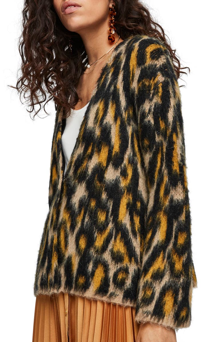 Scotch & Soda Animal Pattern Brushed Cardigan, Alternate, color, 