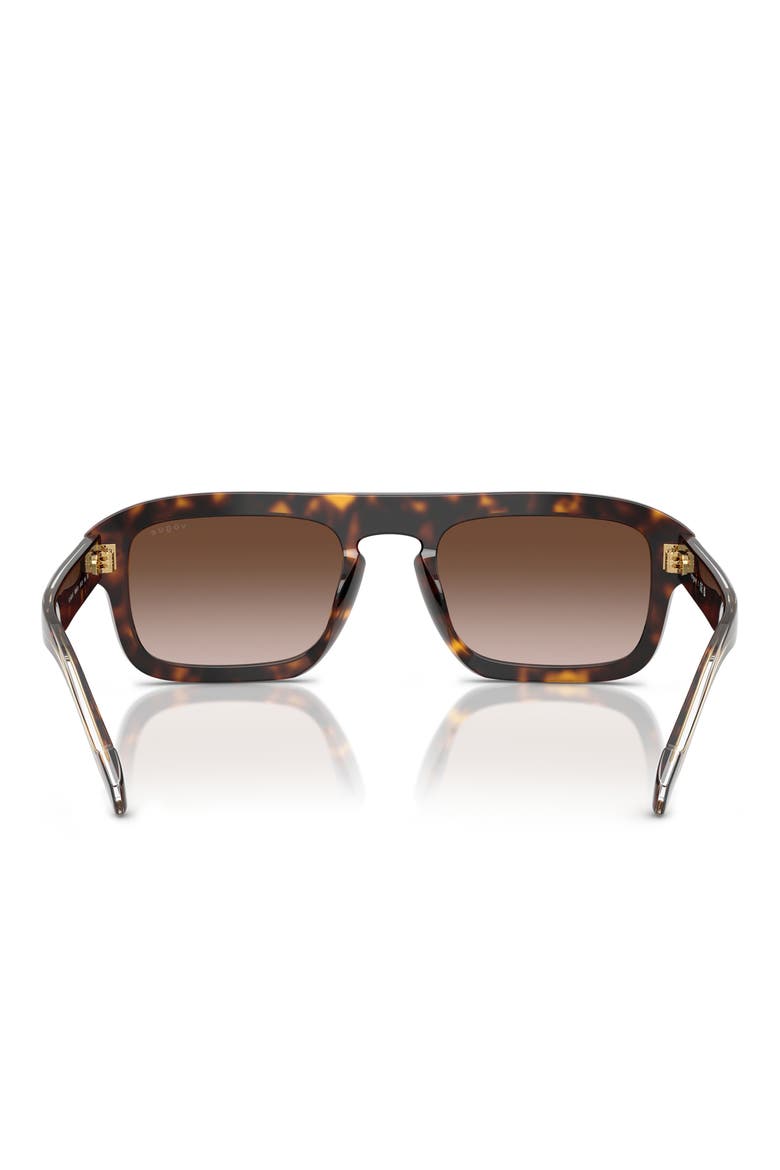 53mm Gradient Square Sunglasses, Alternate, color, DARK HAVANA