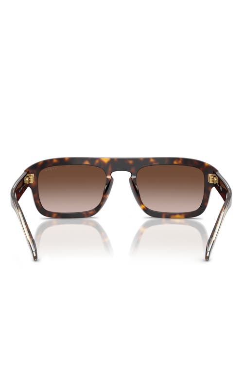 Vogue 53mm Gradient Square Sunglasses In Dark Havana