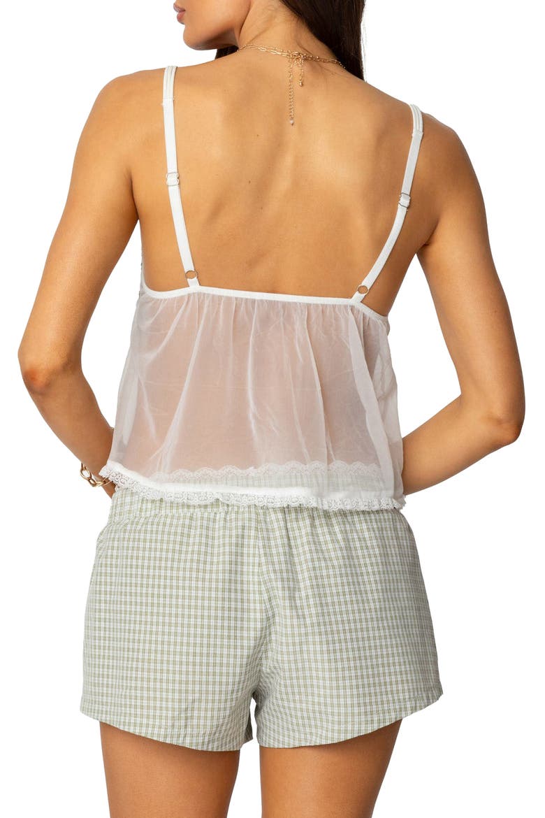 Lace Accent Sheer Camisole, Alternate, color, WHITE
