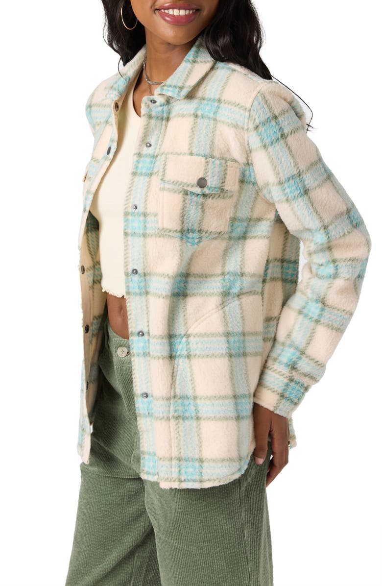 O'Neill Zuma Print High Pile Fleece Shirt Jacket, Alternate, color, Simply Taupe