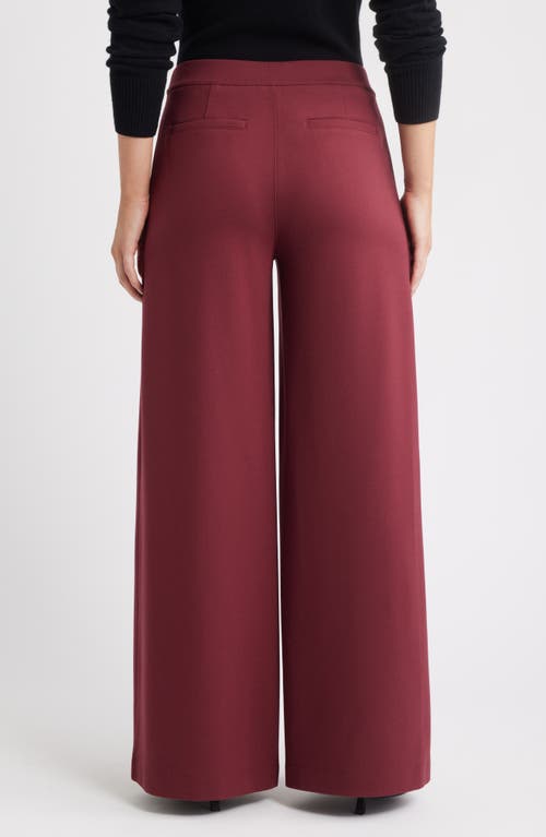 Caslonr Caslon(r) High Waist Wide Leg Ponte Pants In Burgundy