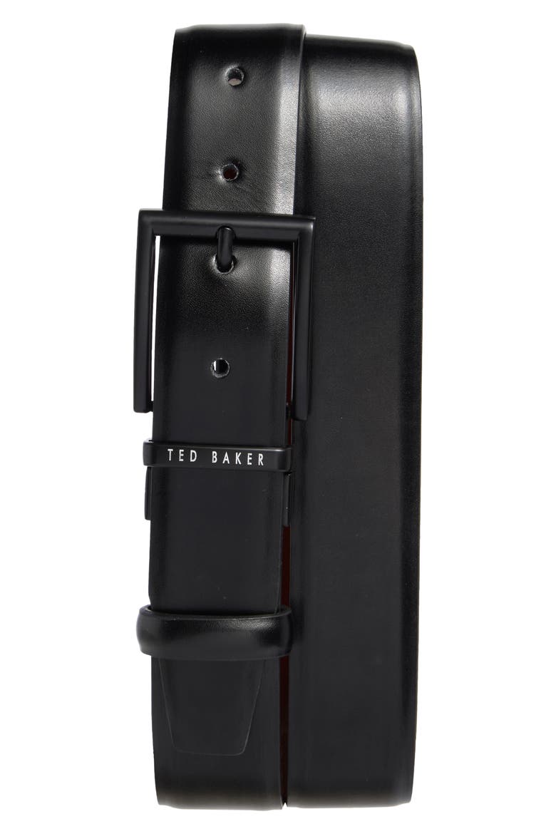 Reversible Leather Dress Belt, Main, color, BLACK/ COGNAC