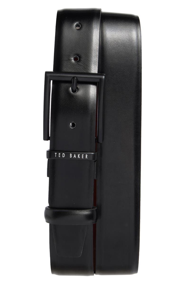 Ted Baker London Reversible Leather Dress Belt, Main, color, Black/ Cognac