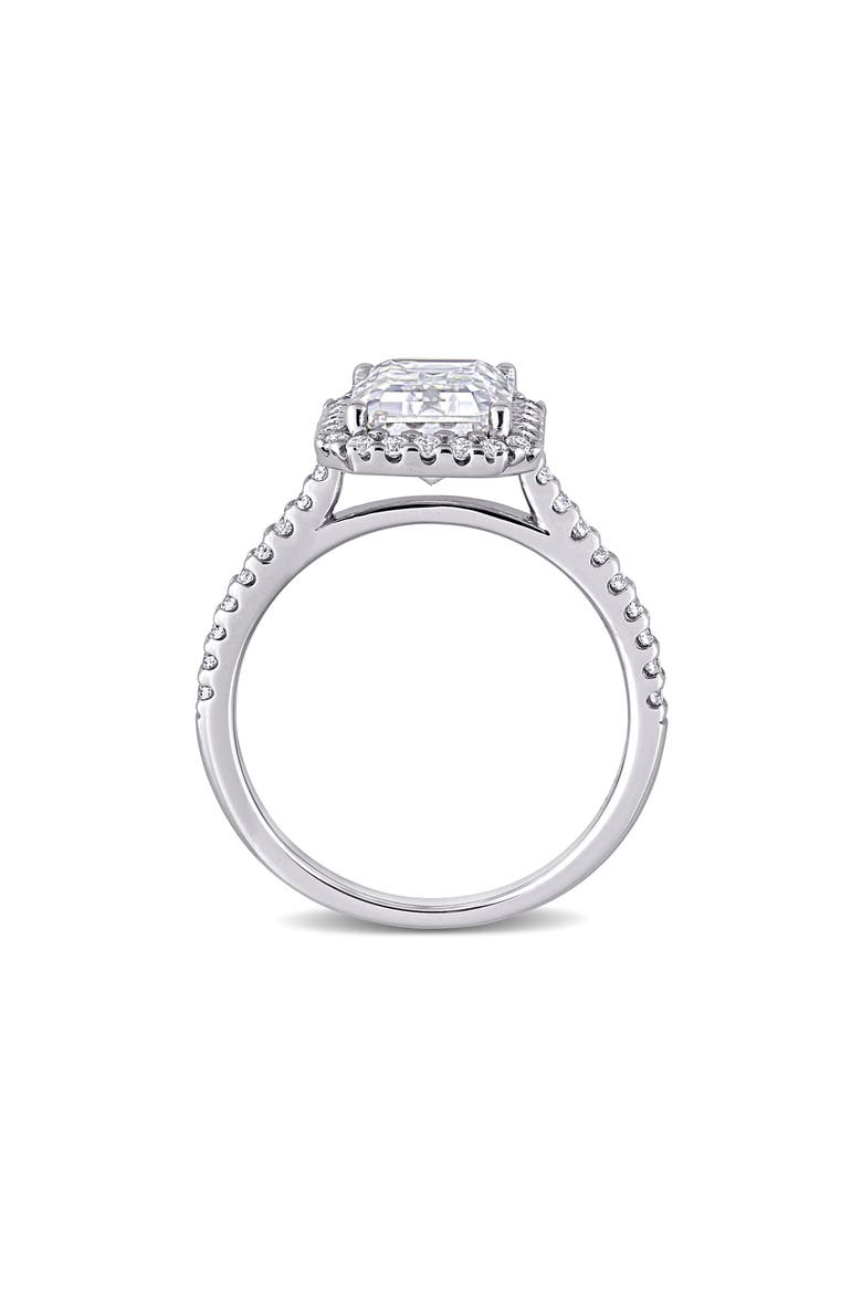 10K White Gold Emerald Cut Created Moissanite Engagement Ring, Alternate, color, WHITE