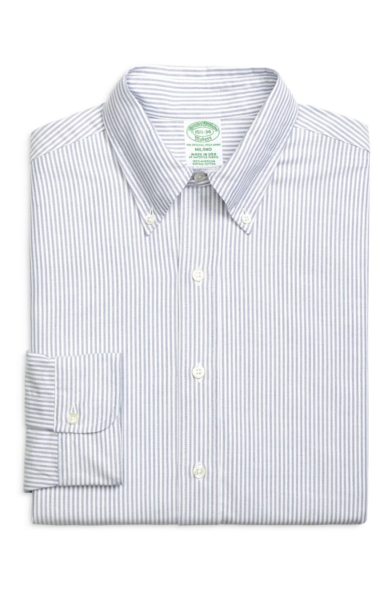 Brooks Brothers Milano Slim Fit Stripe Dress Shirt, Main, color, 