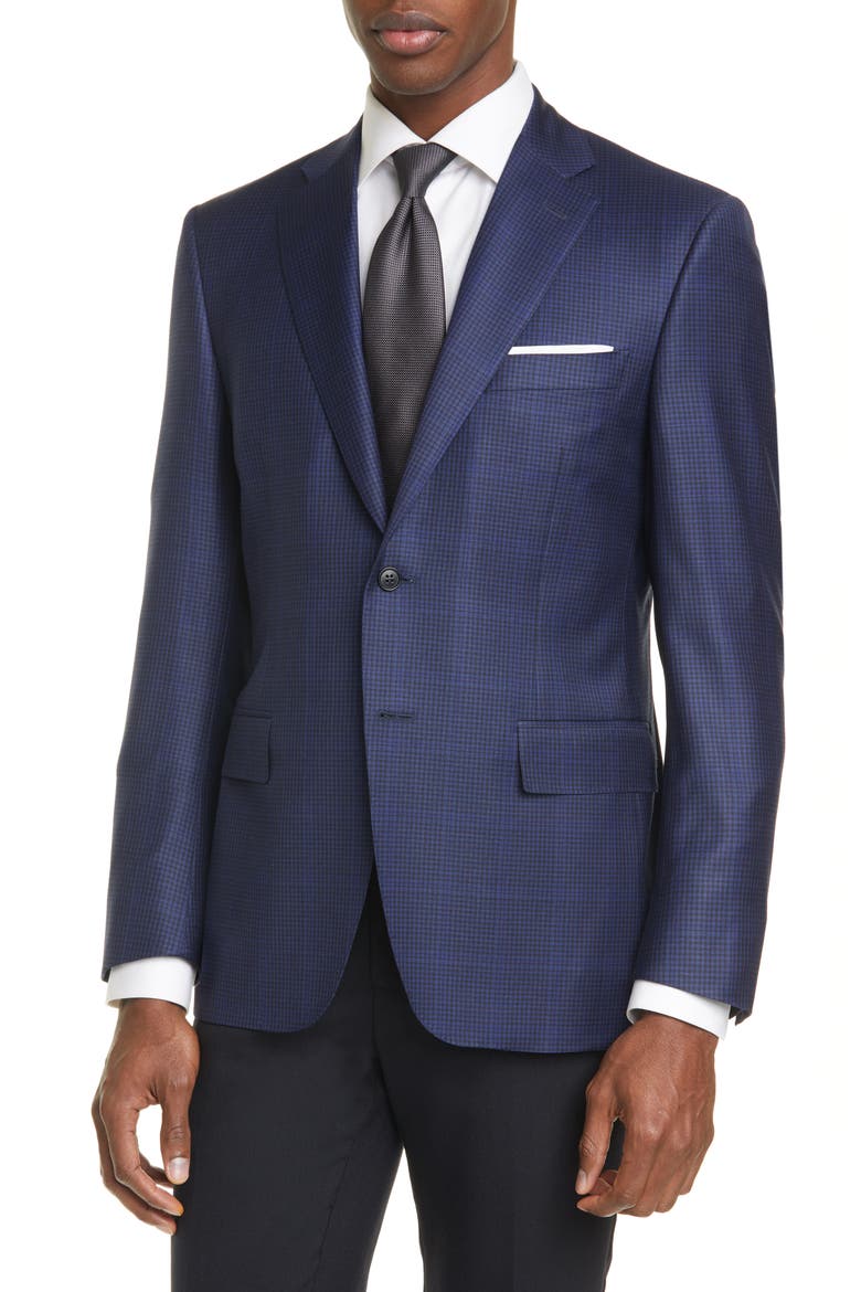 Classic Fit Check Wool Sport Coat, Main, color, BLUE