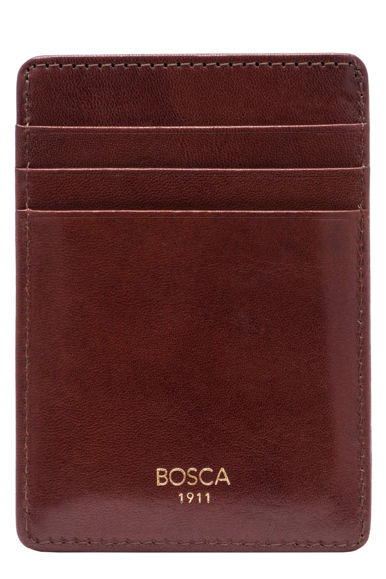 Old Leather Front Pocket Wallet, Main, color, DARK BROWN