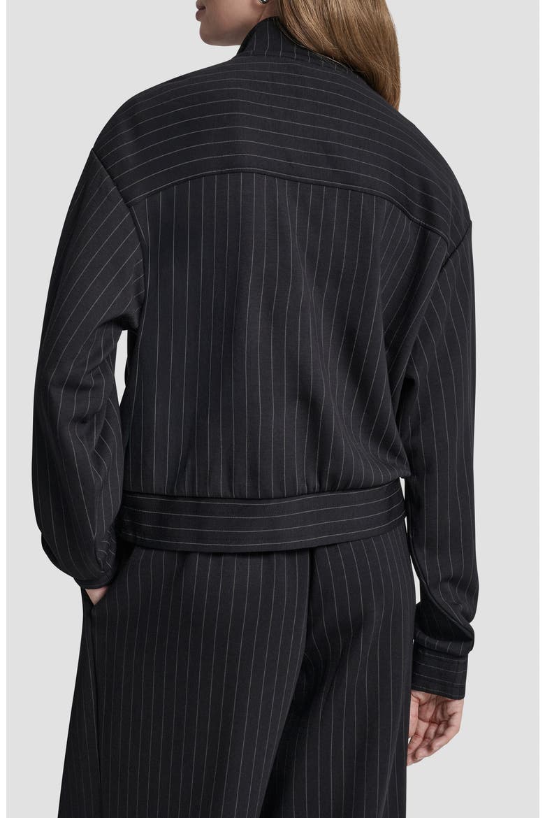 Pinstripe Zip Jacket, Alternate, color, BLACK PINSTRIPE