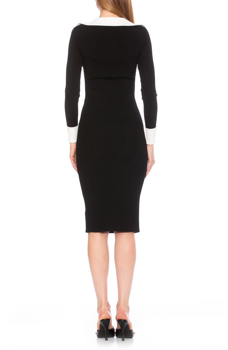 Alexia Admor Tau Collar Rib Long Sleeve Sweater Dress, Alternate, color, 