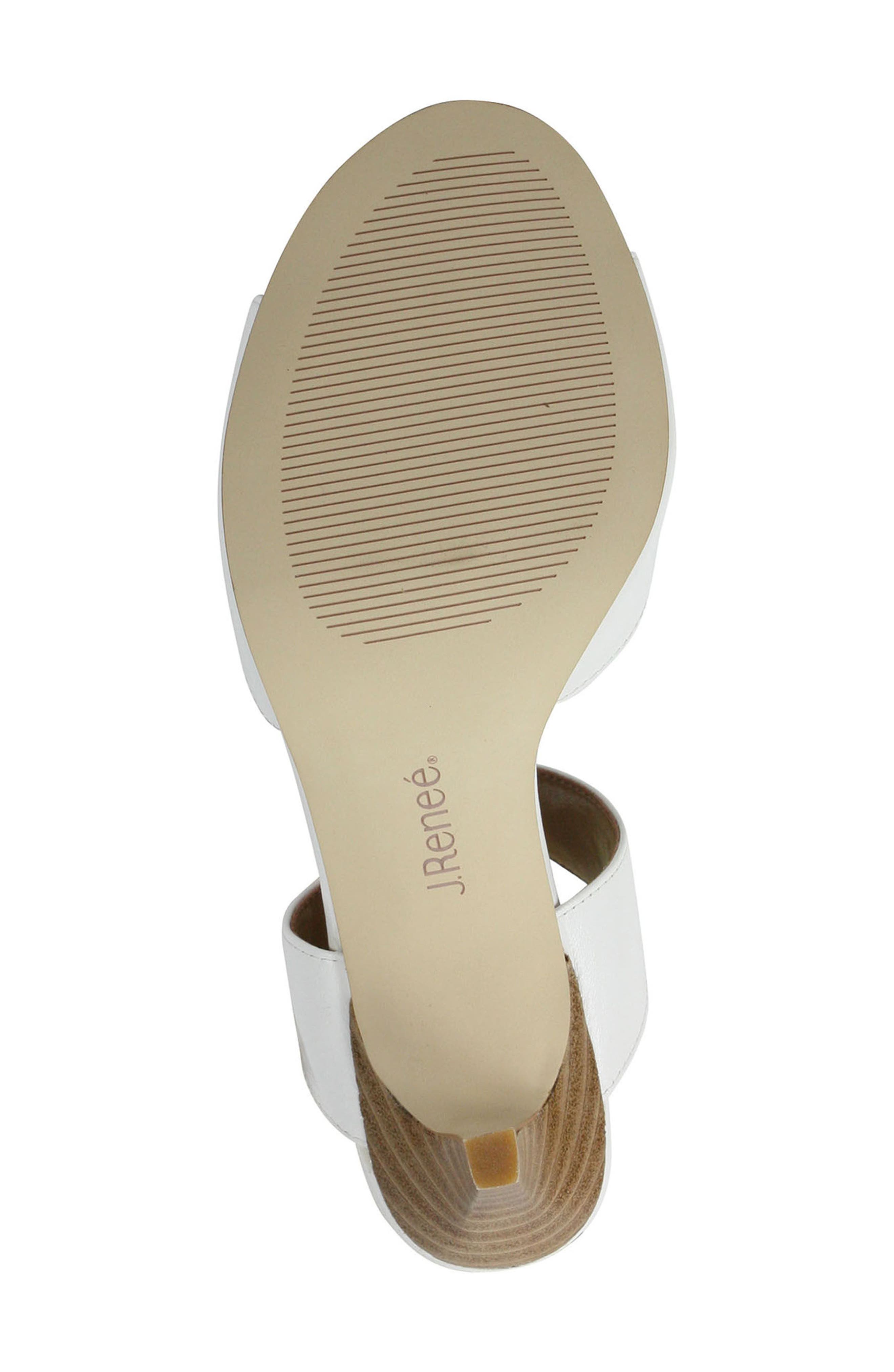 J. Reneé 'Soncino' Ankle Strap Sandal, Alternate, color, White Leather