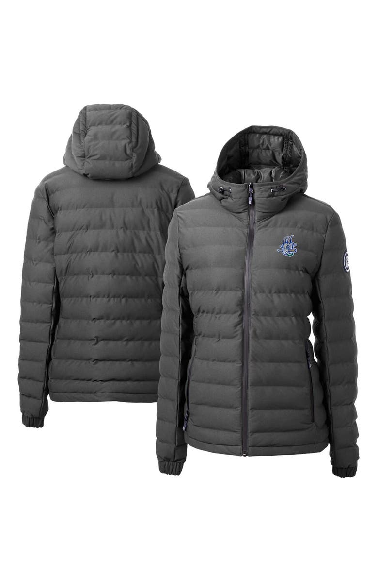 Cutter & Buck Women's Cutter & Buck Gray Hartford Yard Goats Mission Ridge Repreve Puffer Full-Zip Jacket, Main, color,