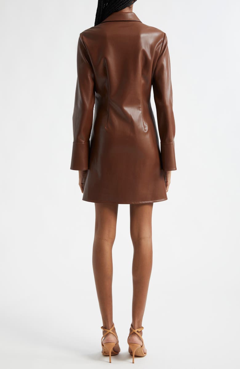 Cinq à Sept McKenna Long Sleeve Faux Leather Dress, Alternate, color, Espresso