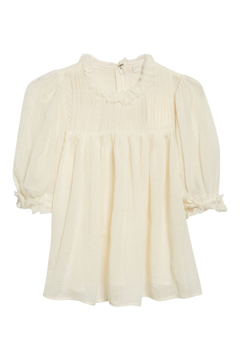 Karlyn Pintuck Wool Trapeze Top, Alternate, color, COWRIE