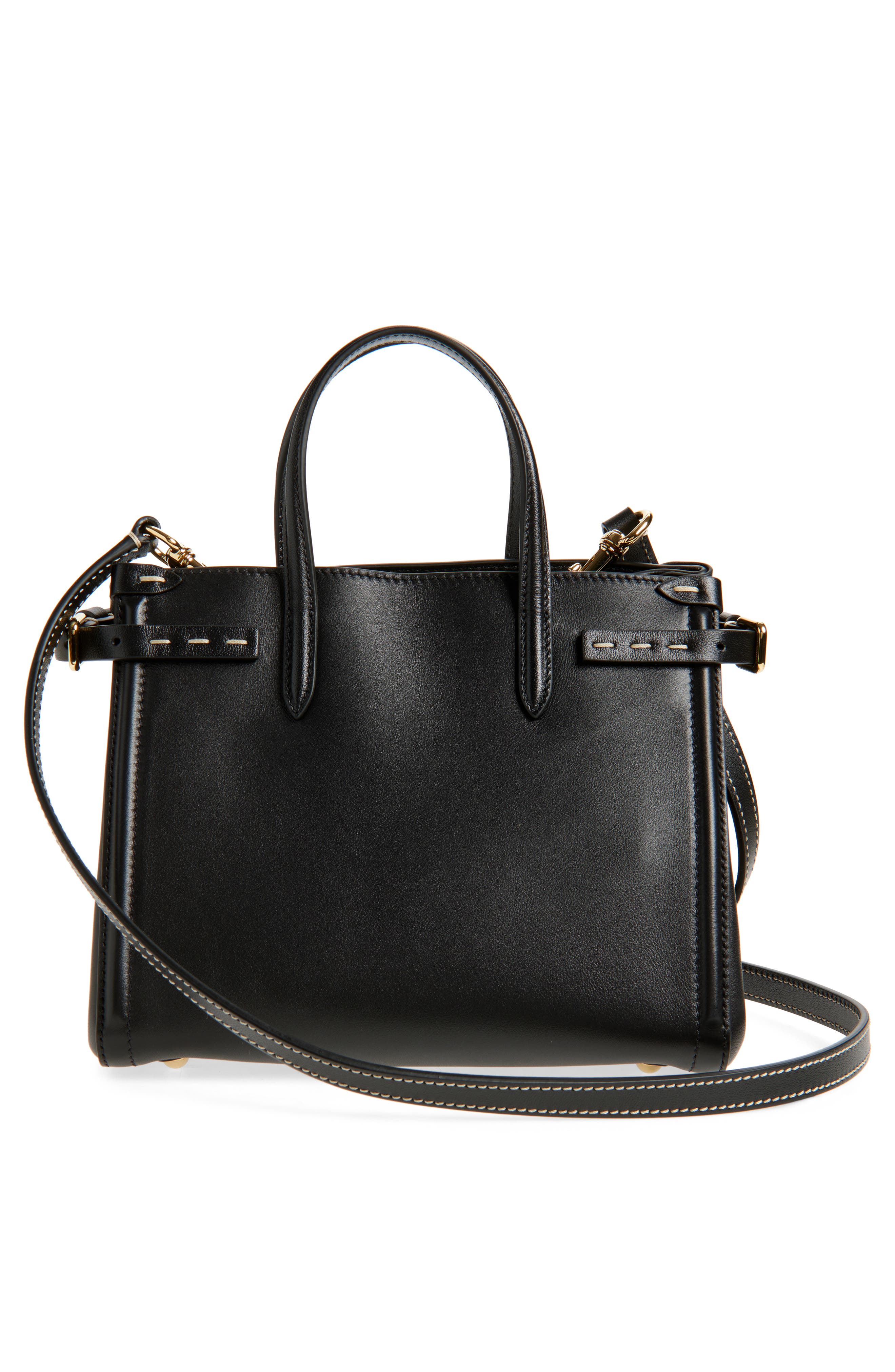 Valentino Garavani Small Antibes Leather Tote, Alternate, color, 0No Nero