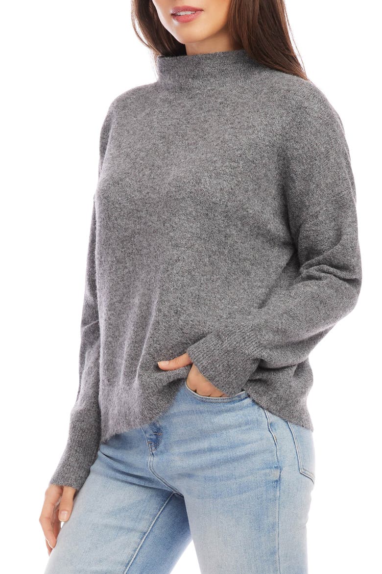 Mock Neck Sweater, Alternate, color, DARK GRAY