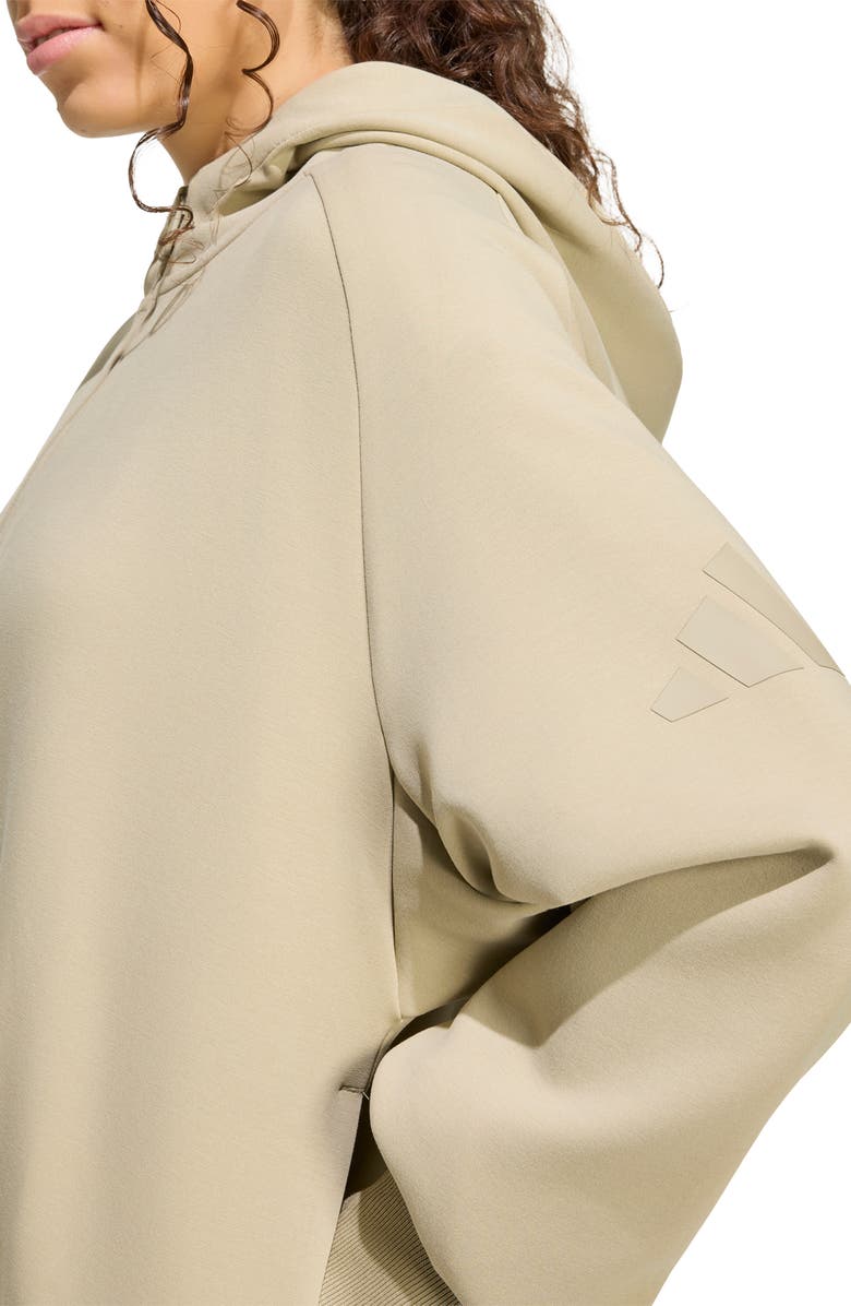 adidas Originals Soft Lux Zip Front Hoodie, Alternate, color, Wonder Cargo